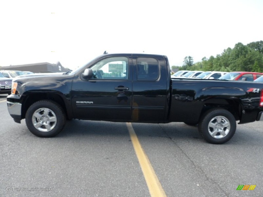 2012 Sierra 1500 SLE Extended Cab 4x4 - Onyx Black / Ebony photo #1