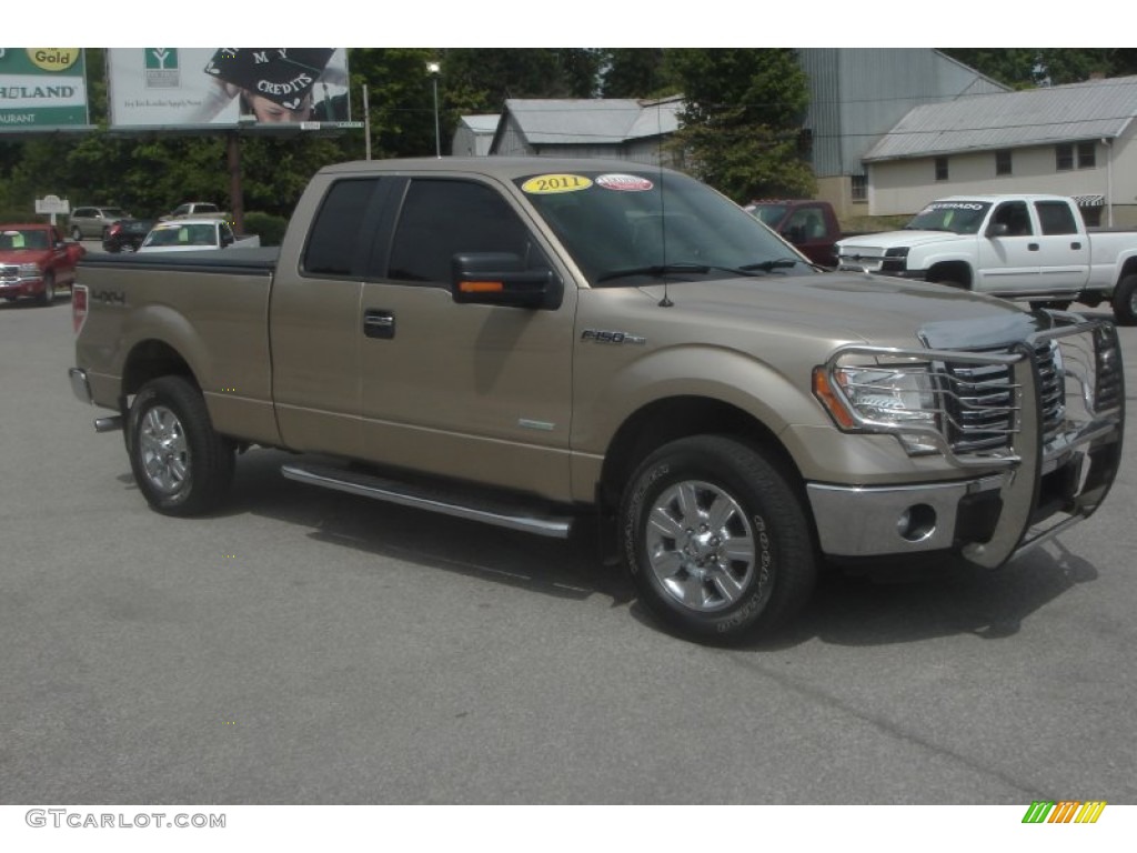 2011 F150 XLT SuperCab 4x4 - Pale Adobe Metallic / Pale Adobe photo #1