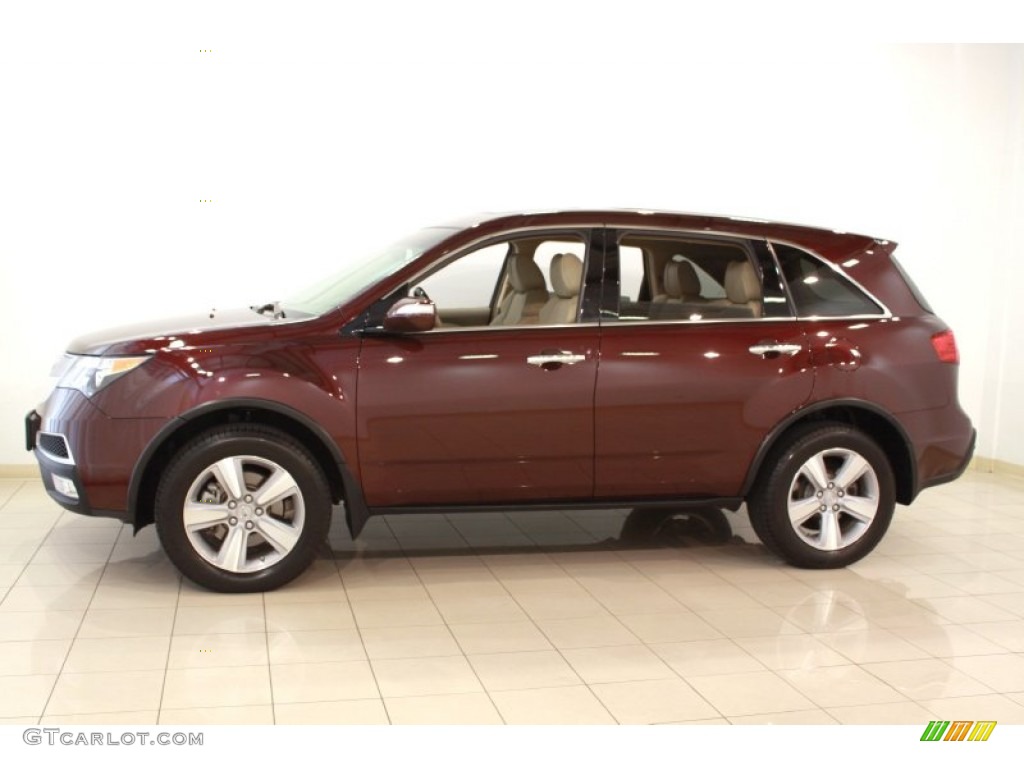 Dark Cherry Pearl 2010 Acura MDX Technology Exterior Photo #68585762