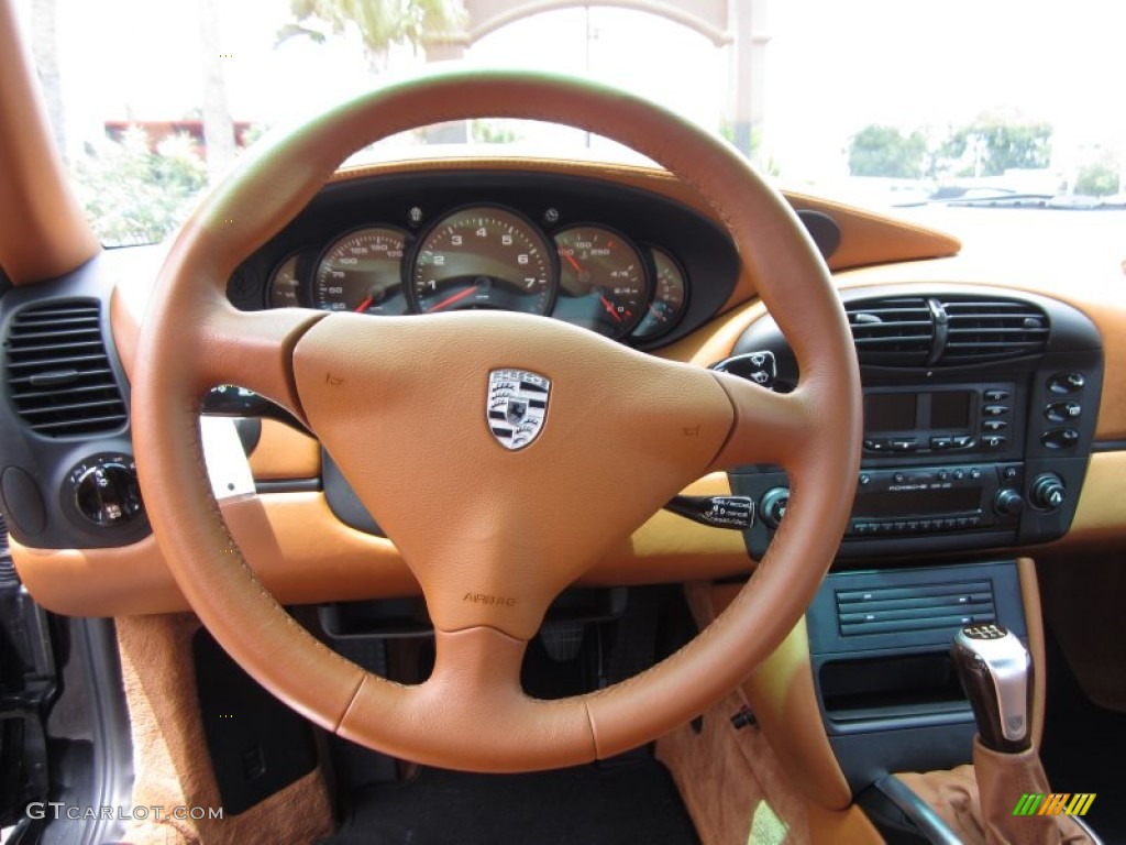 2000 Porsche 911 Carrera Coupe Natural Brown Steering Wheel Photo #68586029