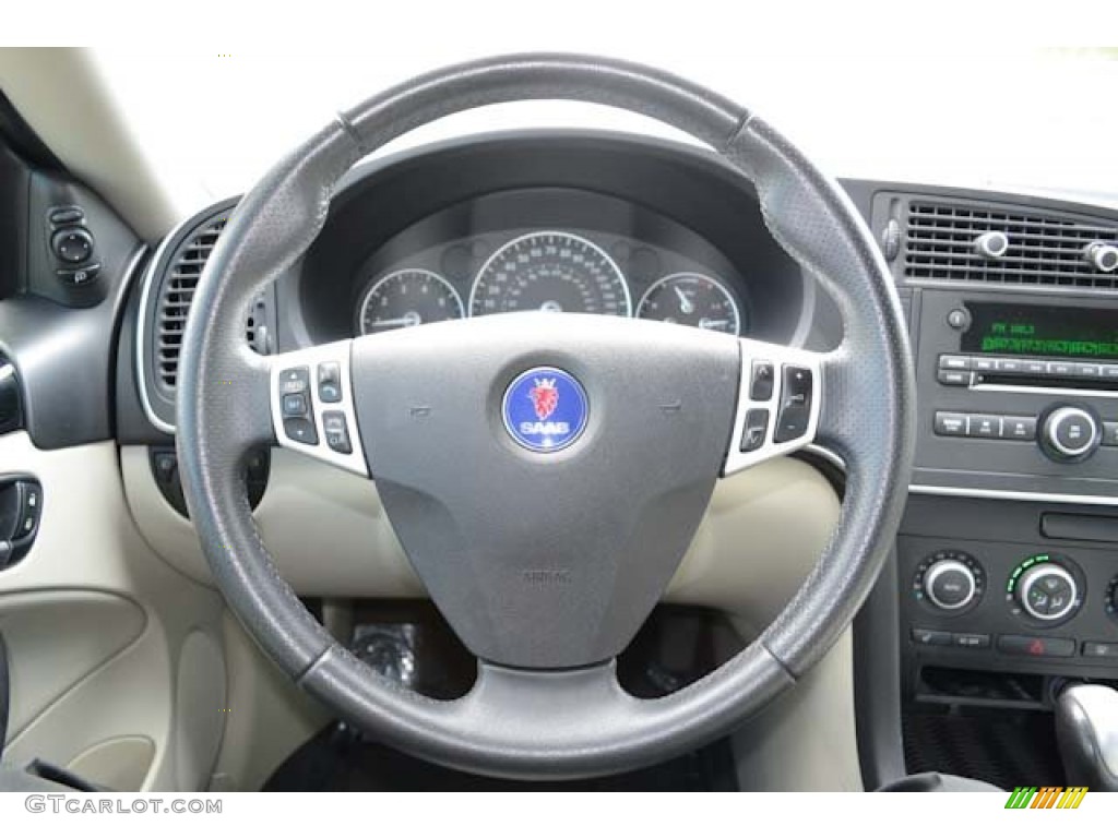 2007 Saab 9-3 2.0T Convertible Gray Steering Wheel Photo #68586898