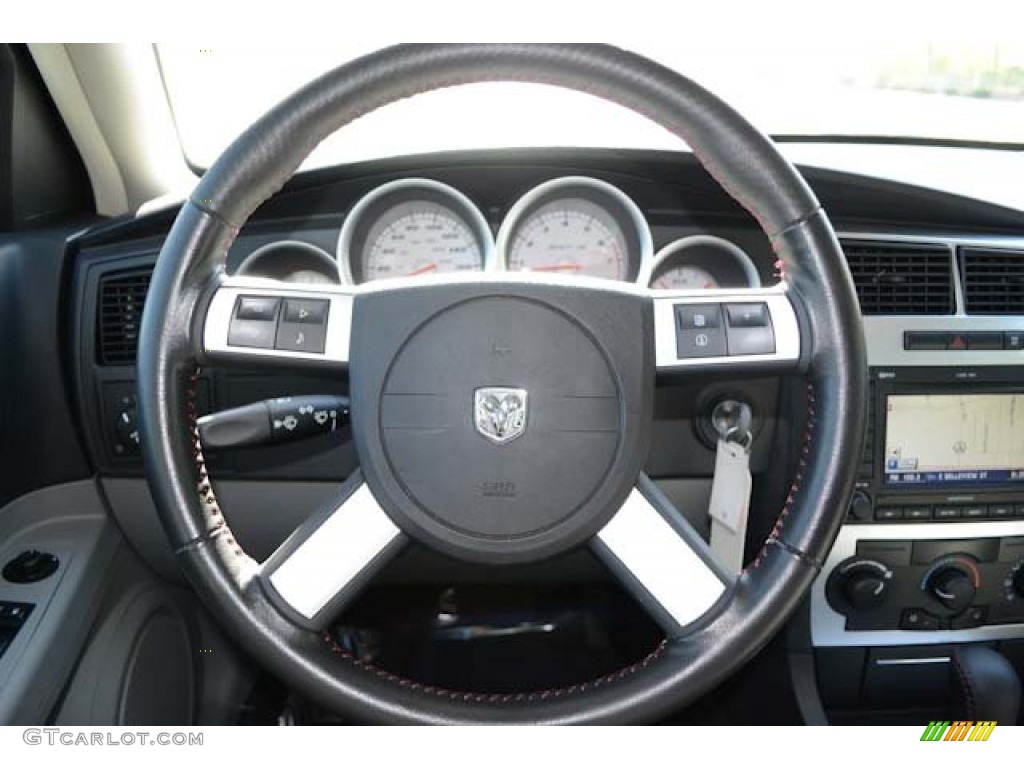 2007 Dodge Charger SRT-8 Dark Slate Gray/Light Graystone Steering Wheel Photo #68587517
