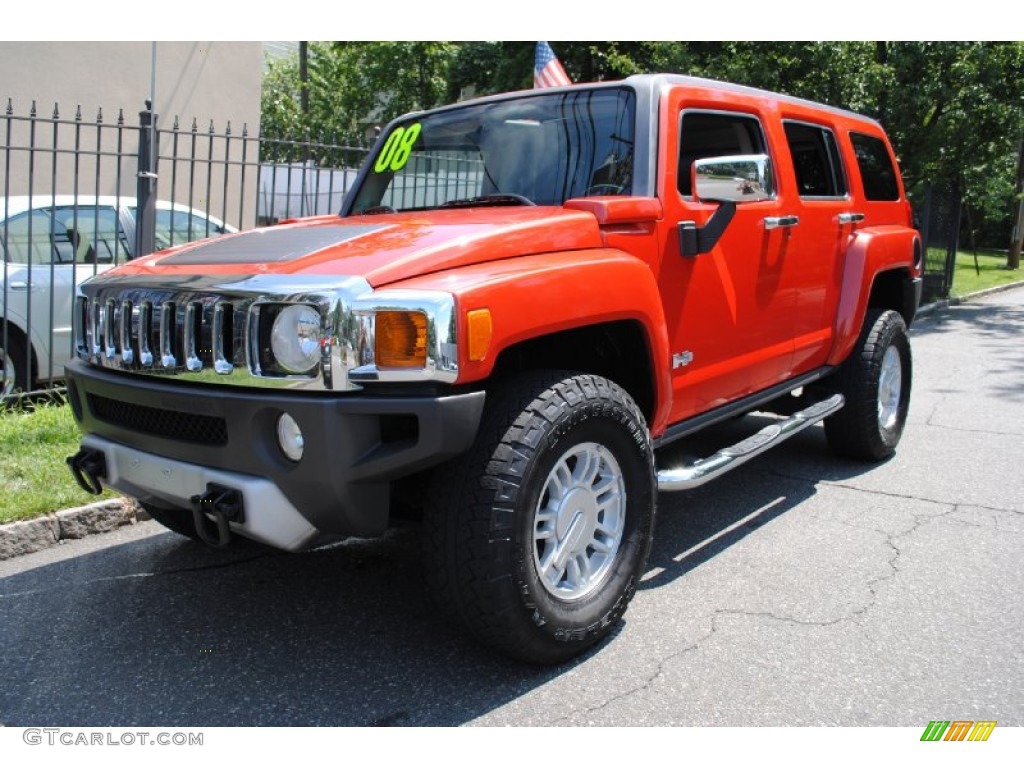 Solar Flare Metallic 2008 Hummer H3 Standard H3 Model Exterior Photo #68588048