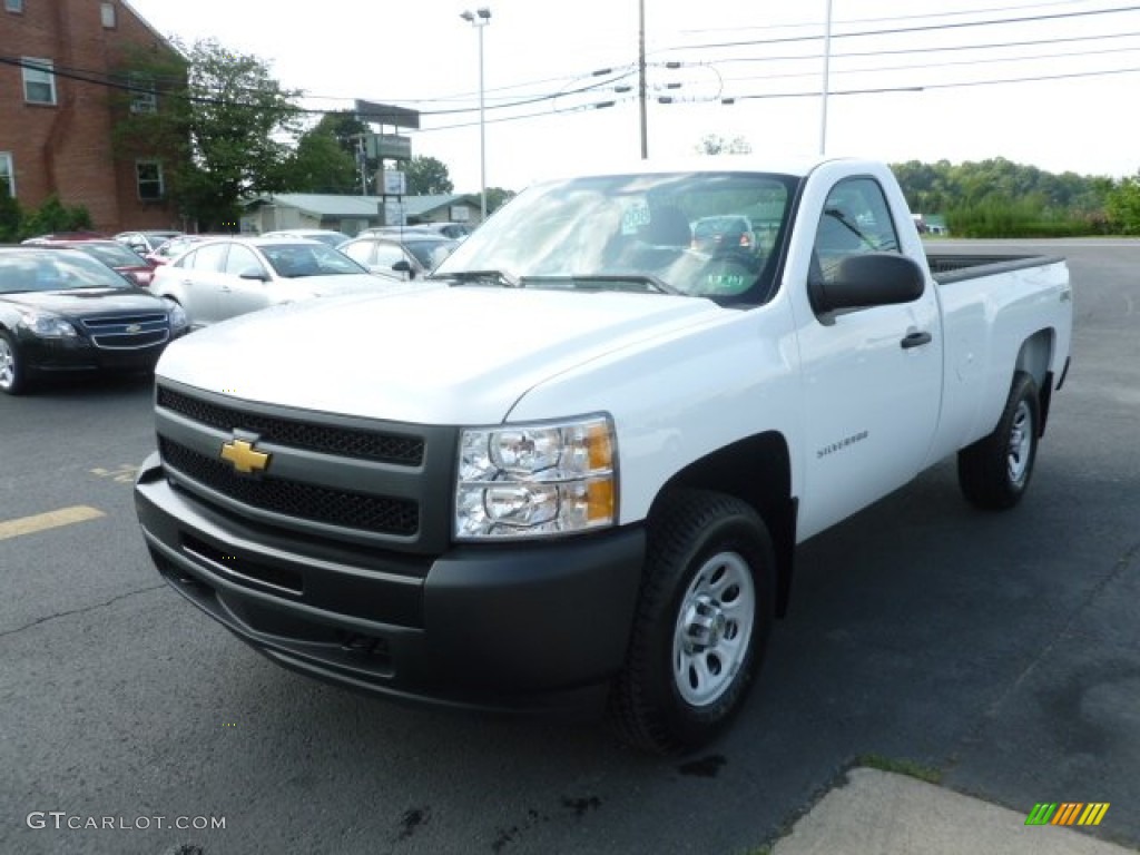 2013 Silverado 1500 Work Truck Regular Cab 4x4 - Summit White / Dark Titanium photo #3