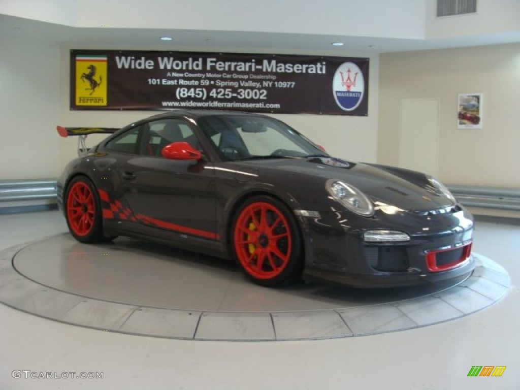 2010 911 GT3 RS - Grey Black/Guards Red / Black photo #2