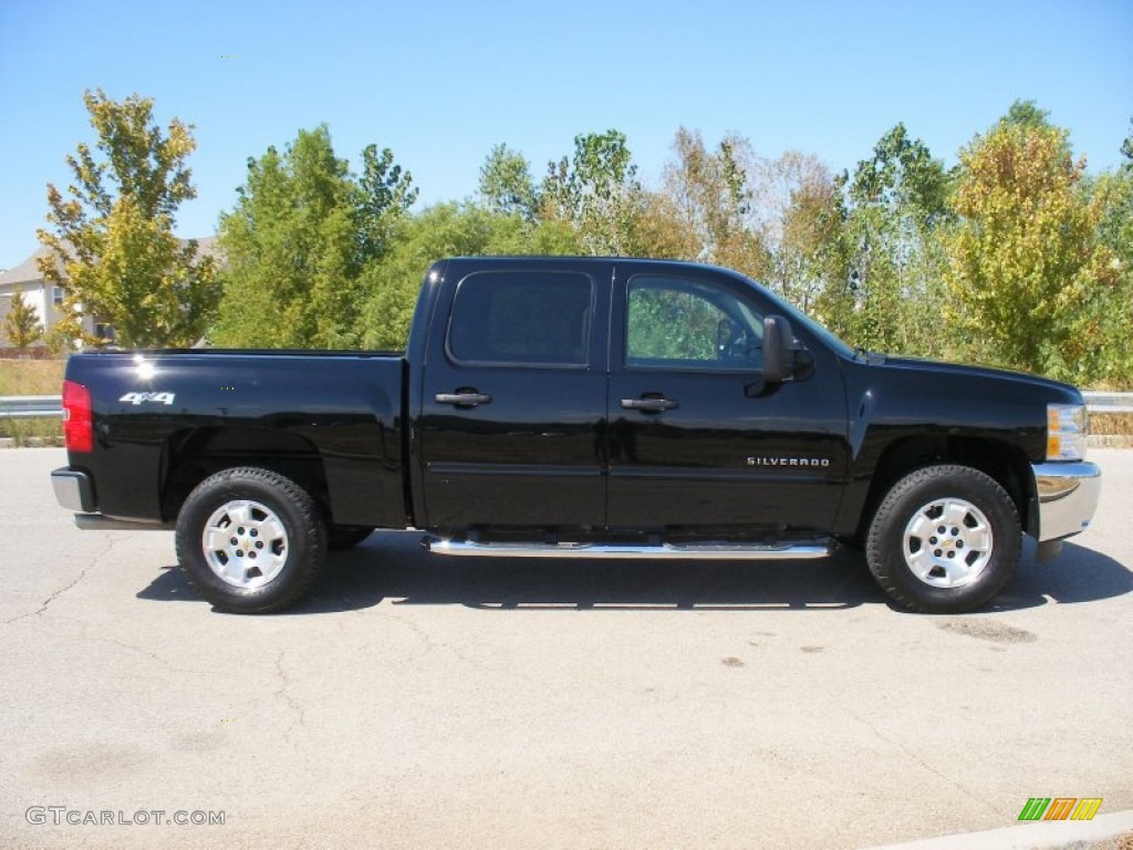 Black 2012 Chevrolet Silverado 1500 LT Crew Cab 4x4 Exterior Photo #68589632