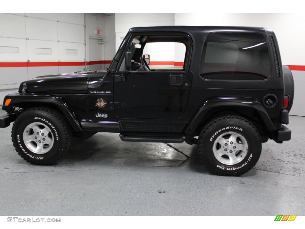 Black 2002 Jeep Wrangler Sahara 4x4 Exterior Photo #68589965