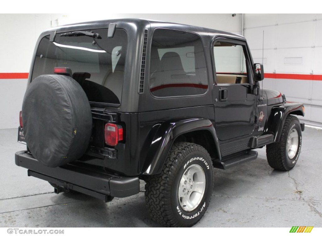 2002 Wrangler Sahara 4x4 - Black / Camel Beige/Dark Green photo #7