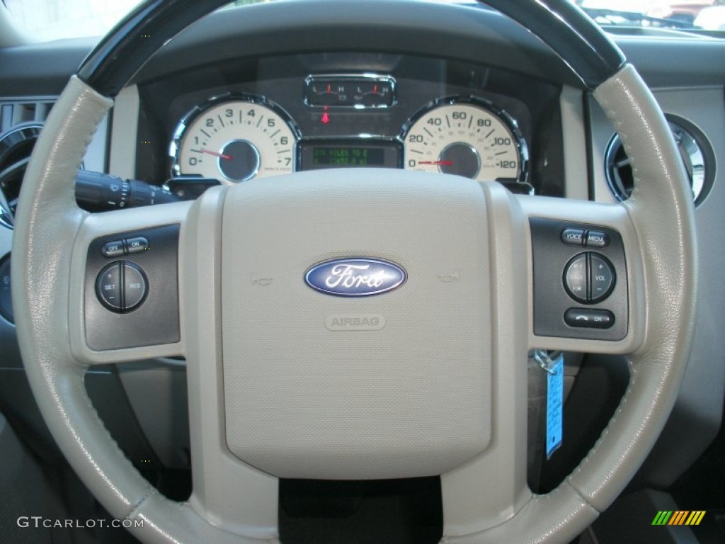 2012 Ford Expedition EL Limited 4x4 Stone Steering Wheel Photo #68590153