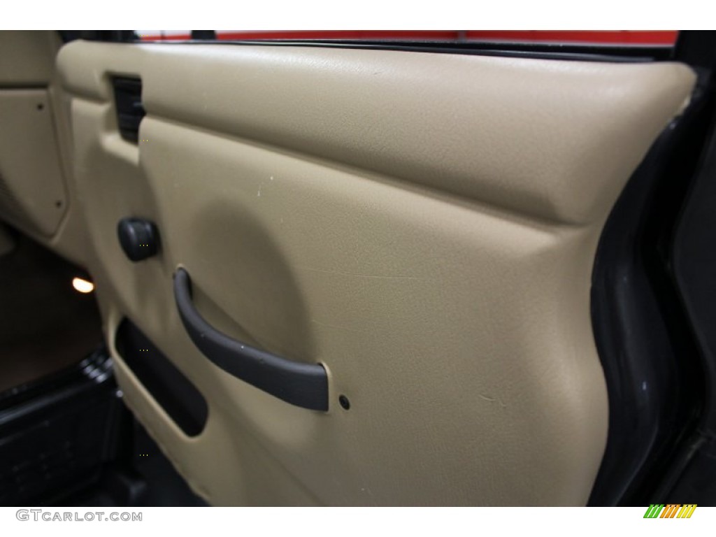 2002 Wrangler Sahara 4x4 - Black / Camel Beige/Dark Green photo #46