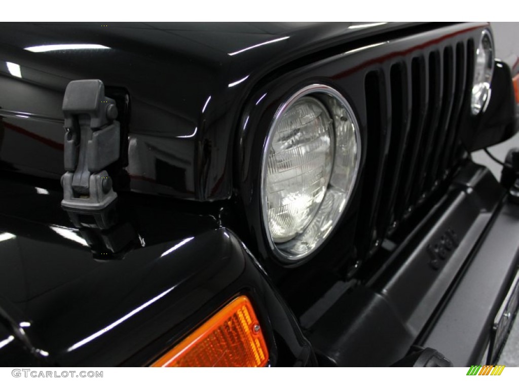 2002 Wrangler Sahara 4x4 - Black / Camel Beige/Dark Green photo #72