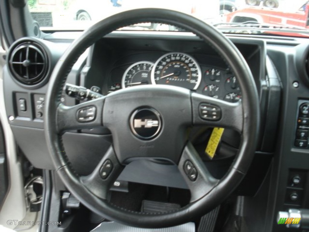 2006 Hummer H2 SUT Ebony Steering Wheel Photo #68591261