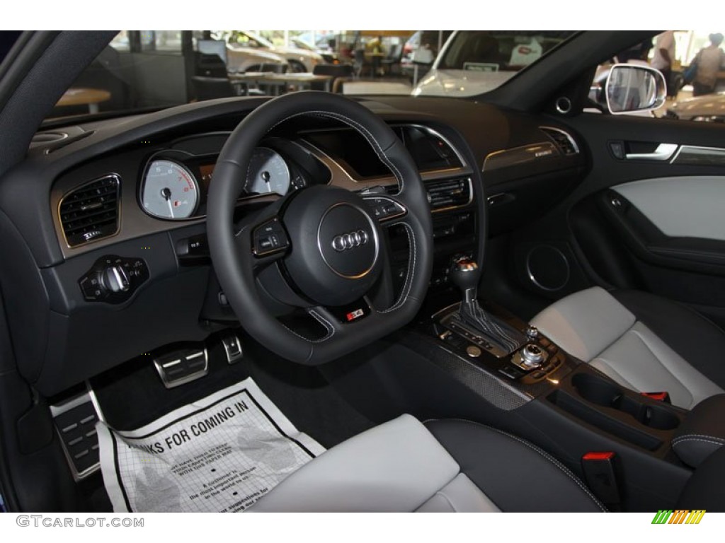 Black/Lunar Silver Interior 2013 Audi S4 3.0T quattro Sedan Photo #68592578