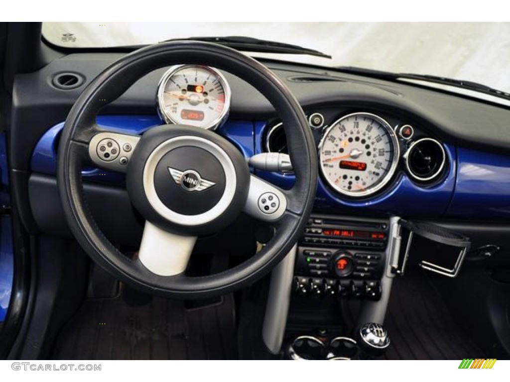 2006 Mini Cooper Convertible Space Gray/Panther Black Steering Wheel Photo #68595233