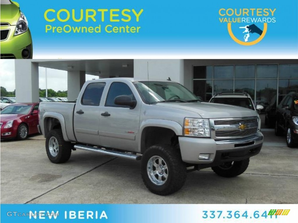 2008 Silverado 1500 LT Crew Cab 4x4 - Silver Birch Metallic / Ebony photo #1