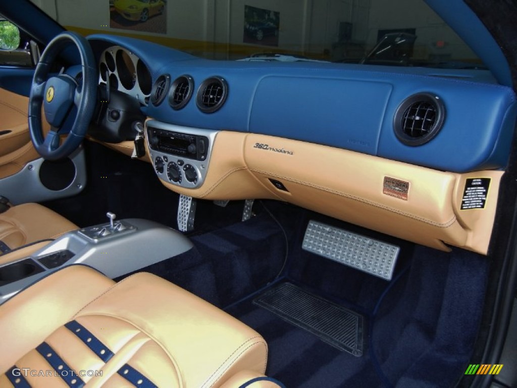 2002 Ferrari 360 Modena F1 Beige/Blue Dashboard Photo #68596937