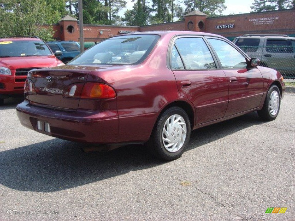 1998 Corolla LE - Ruby Red Pearl Metallic / Beige photo #4