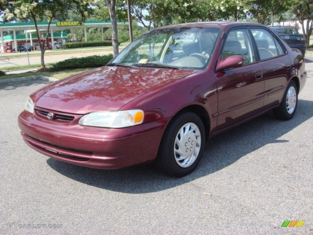 1998 Corolla LE - Ruby Red Pearl Metallic / Beige photo #7