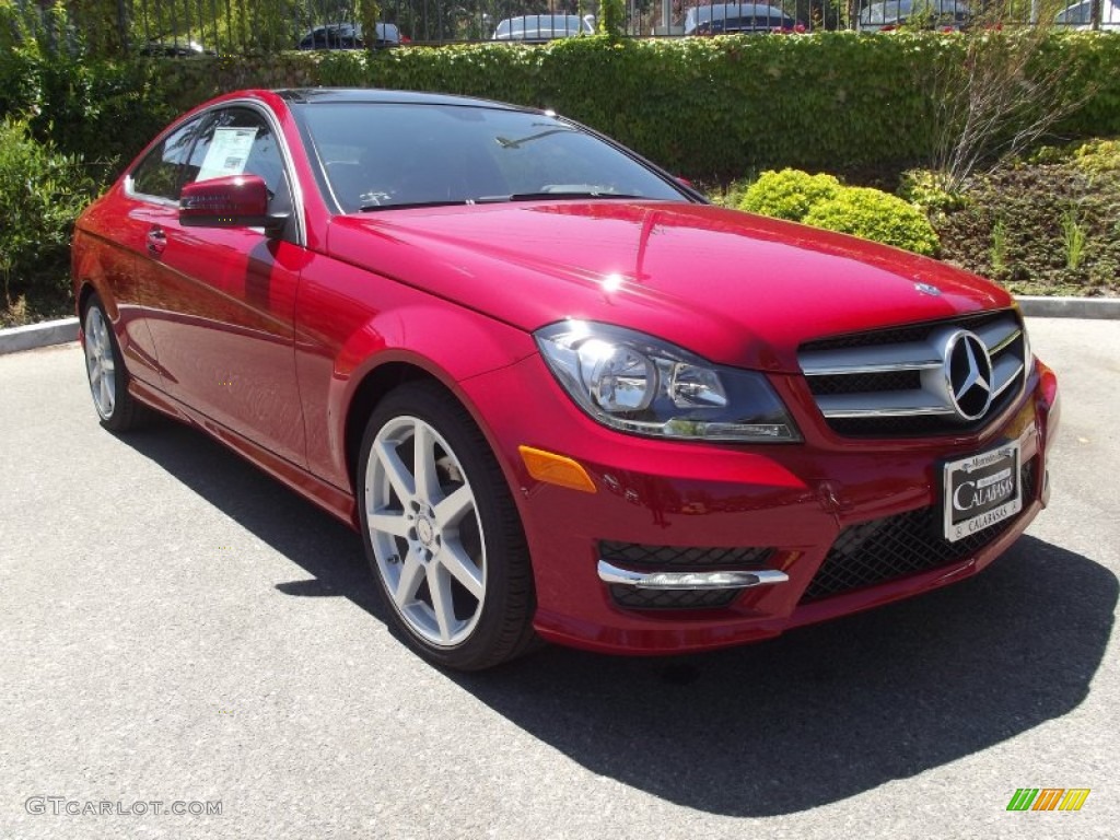 2013 C 250 Coupe - Mars Red / Black photo #1