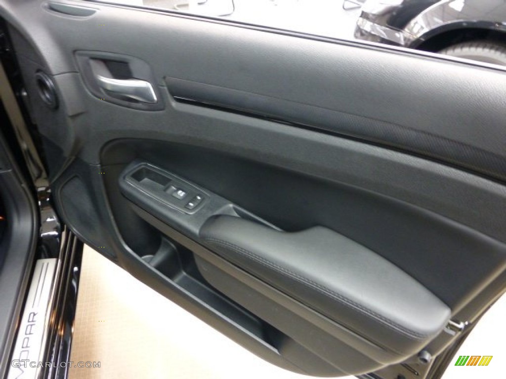 2012 Chrysler 300 S Mopar '12 Edition Black/Blue Accents Door Panel Photo #68598713