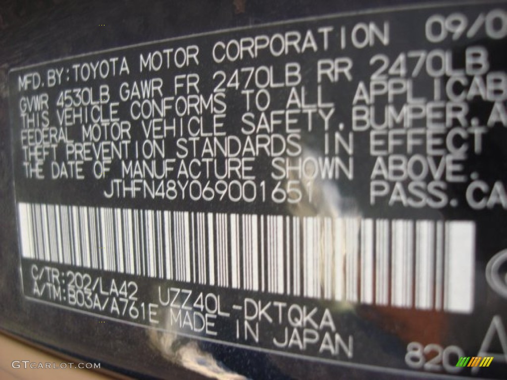 2006 SC Color Code 202 for Black Onyx Photo #68600555