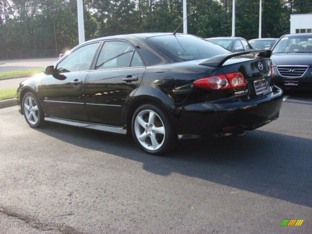 2004 MAZDA6 s Sedan - Onyx Black / Gray photo #4