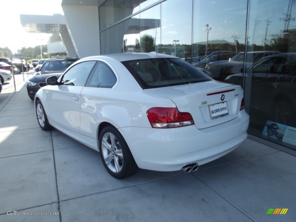 2012 1 Series 128i Coupe - Alpine White / Taupe photo #3