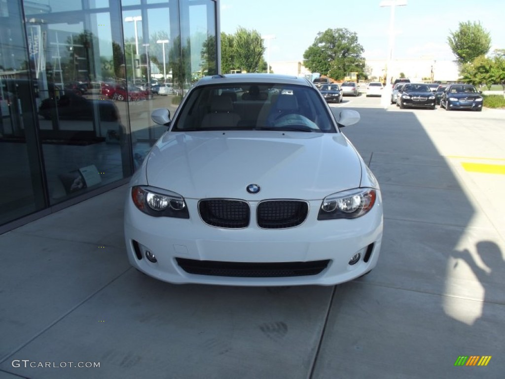 2012 1 Series 128i Coupe - Alpine White / Taupe photo #5