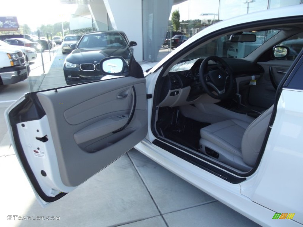 2012 1 Series 128i Coupe - Alpine White / Taupe photo #7