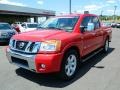 2010 Red Alert Nissan Titan LE Crew Cab  photo #7