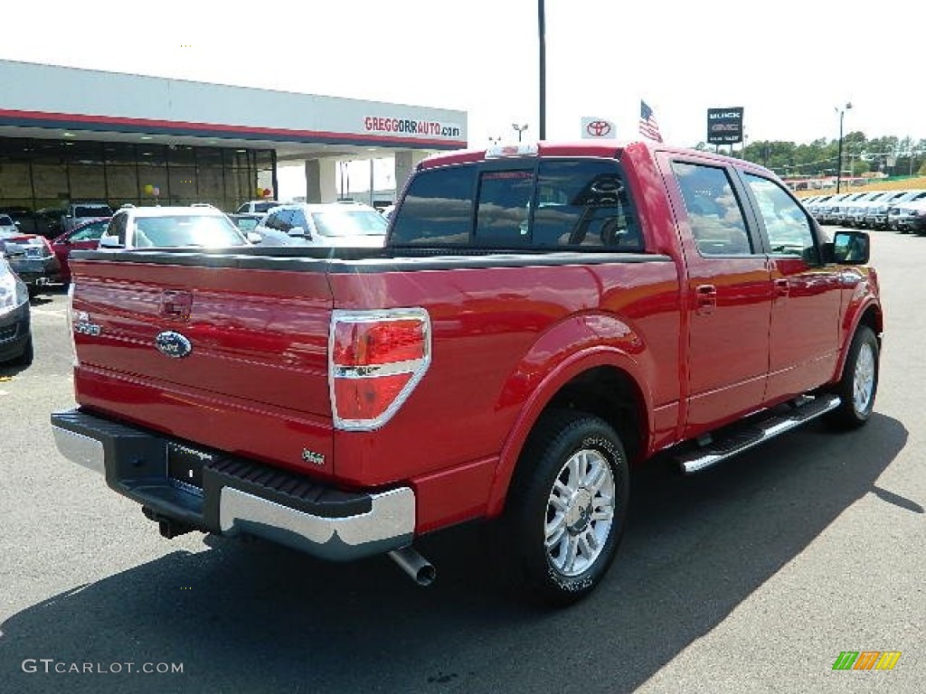 2010 F150 Lariat SuperCrew - Red Candy Metallic / Tan photo #3