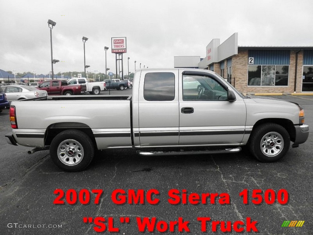 2007 Sierra 1500 Classic SLE Extended Cab - Silver Birch Metallic / Dark Pewter photo #1