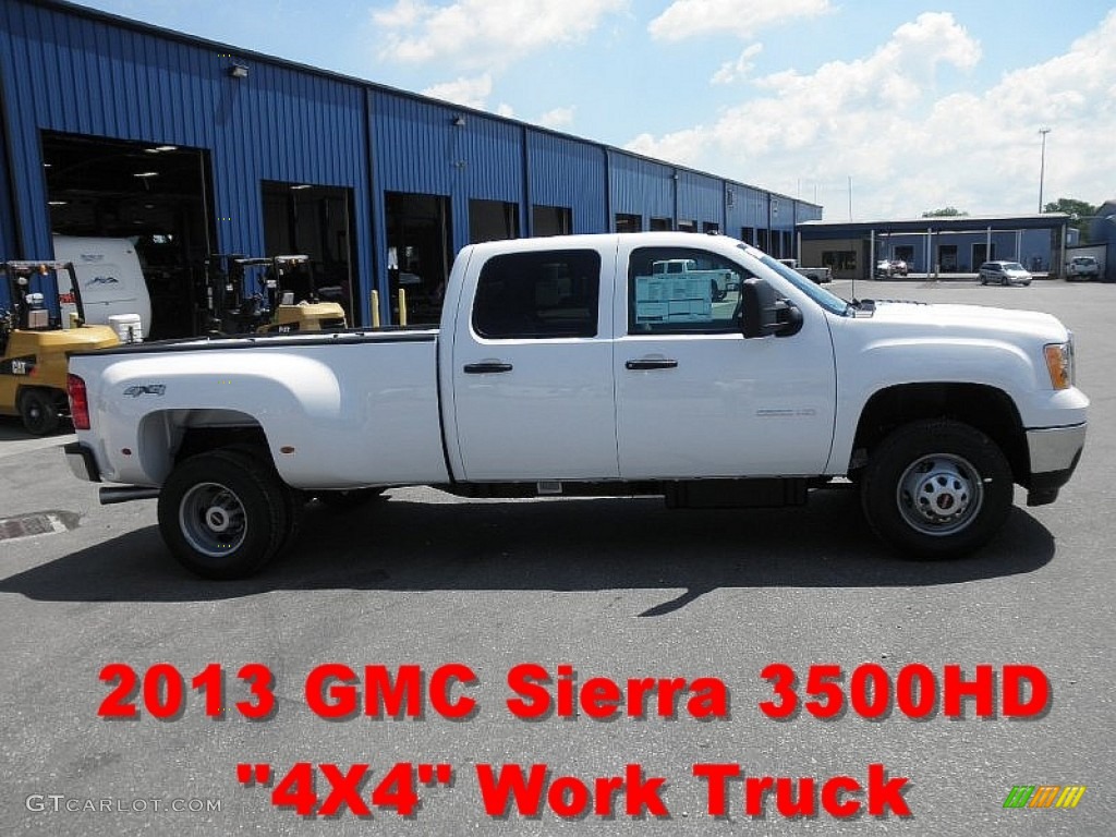 2013 Sierra 3500HD Crew Cab 4x4 Dually - Summit White / Dark Titanium photo #1