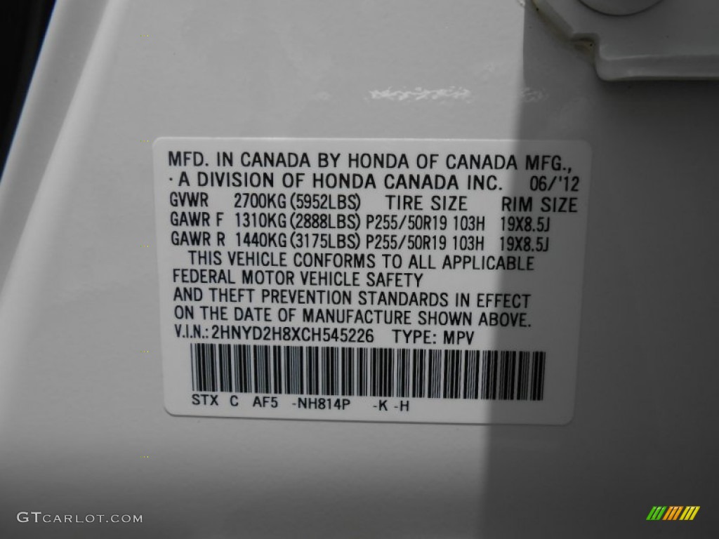 2012 Acura MDX SH-AWD Advance Parts Photos