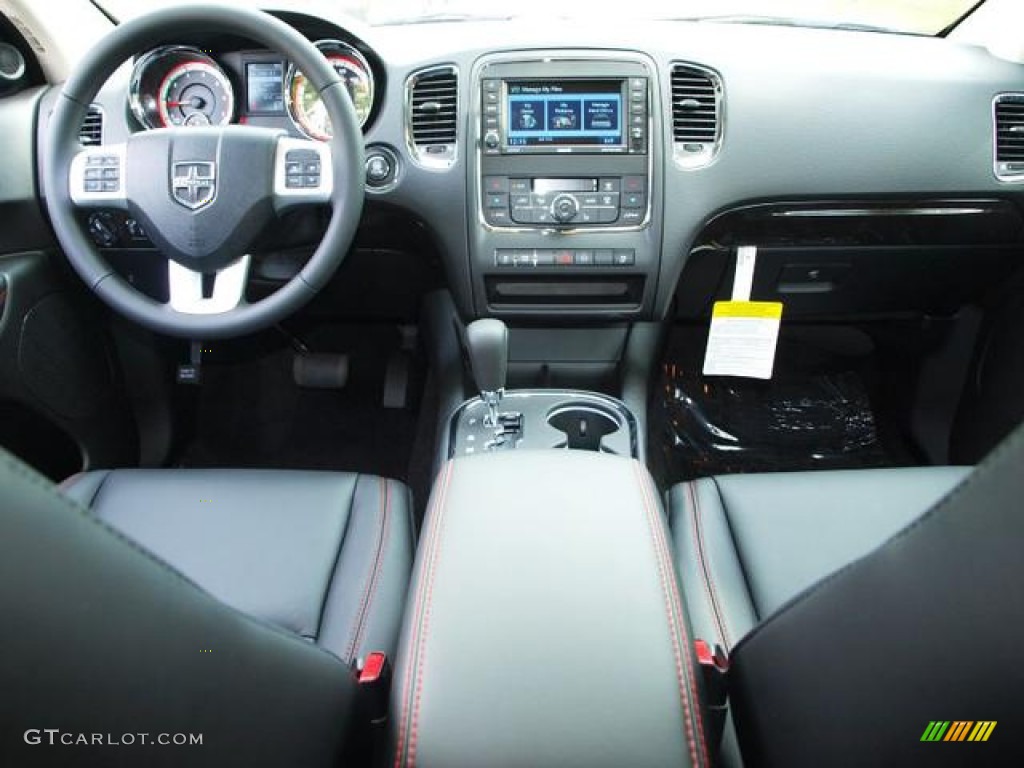 2012 Dodge Durango R/T AWD Black Dashboard Photo #68608838