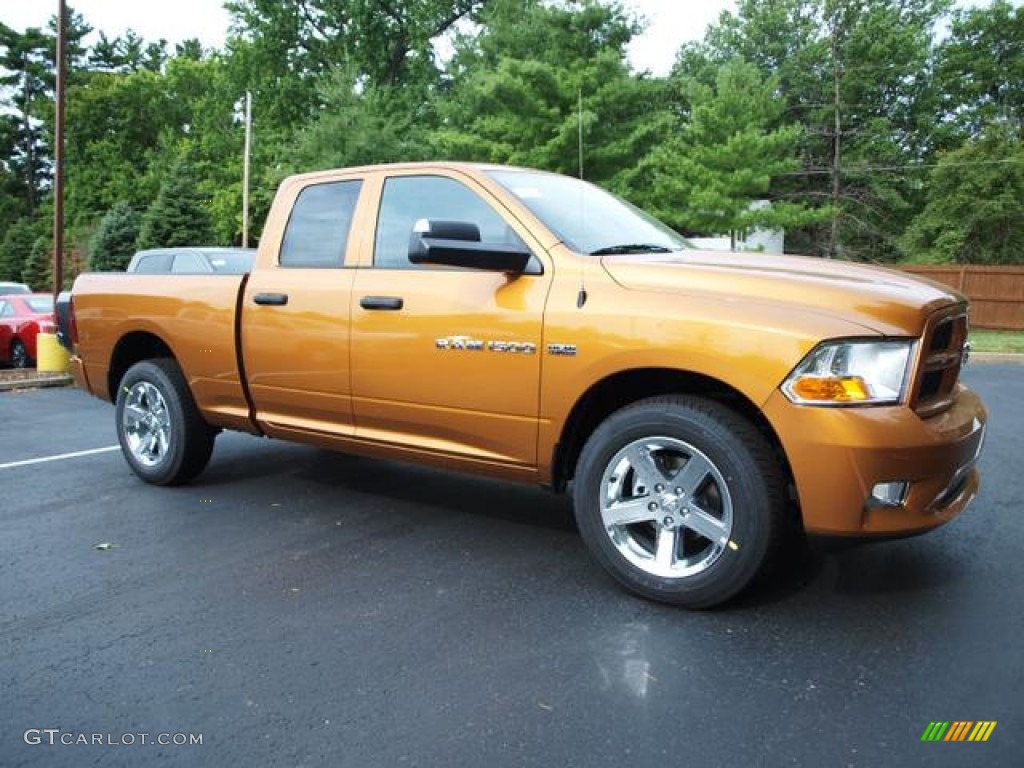 Tequila Sunrise Pearl 2012 Dodge Ram 1500 Express Quad Cab 4x4 Exterior Photo #68608928