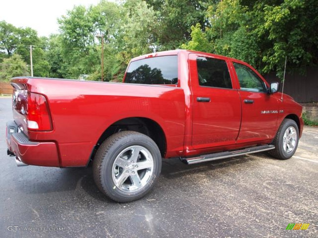 2012 Ram 1500 Express Crew Cab 4x4 - Deep Cherry Red Crystal Pearl / Dark Slate Gray/Medium Graystone photo #3