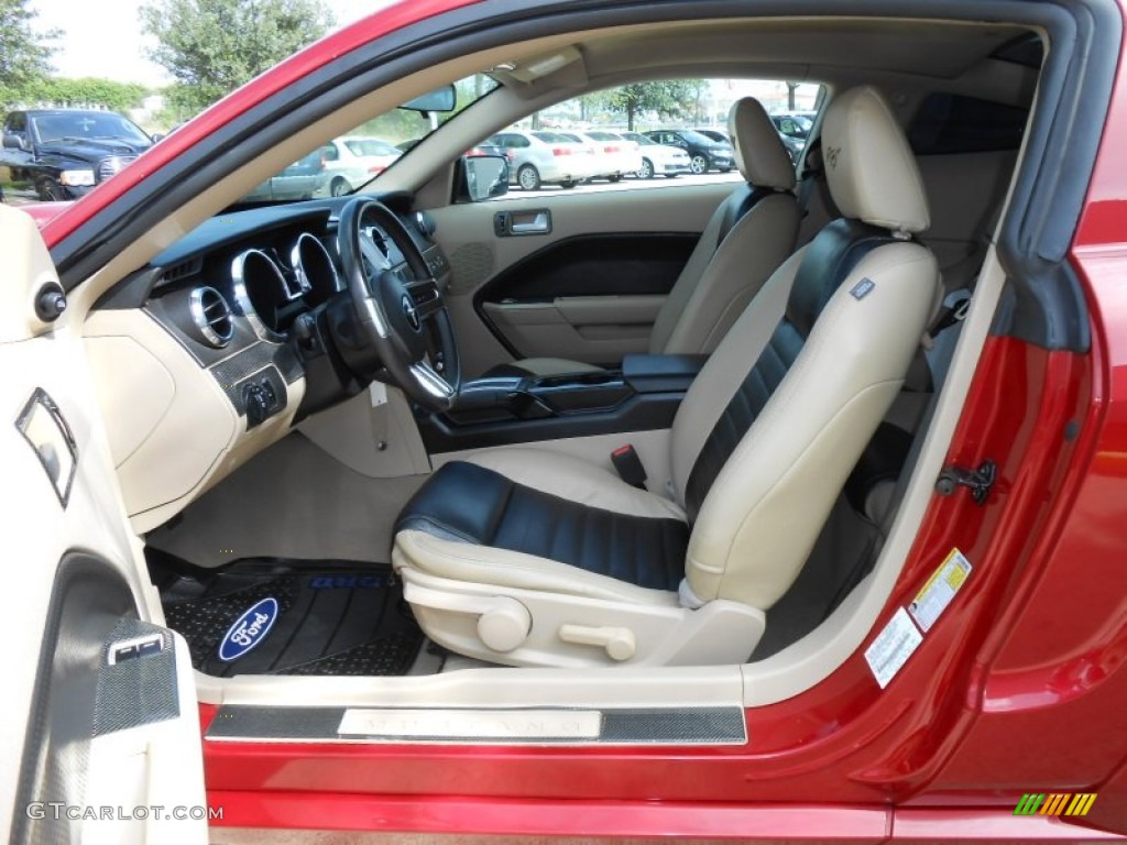 Black/Tan Interior 2009 Ford Mustang V6 Premium Coupe Photo #68609732