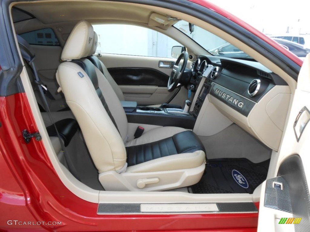 Black/Tan Interior 2009 Ford Mustang V6 Premium Coupe Photo #68609756