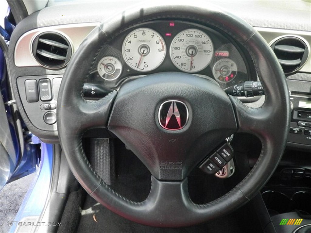 2002 Acura RSX Type S Sports Coupe Ebony Black Steering Wheel Photo #68610494