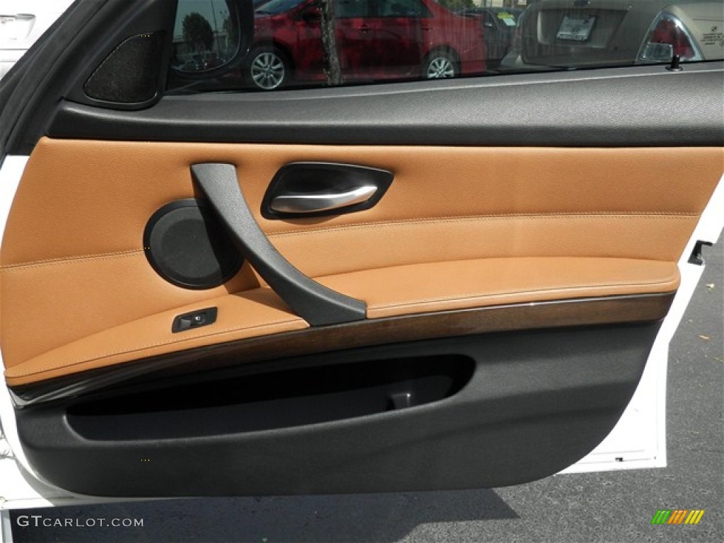 2009 BMW 3 Series 328i Sedan Saddle Brown Dakota Leather Door Panel Photo #68611046