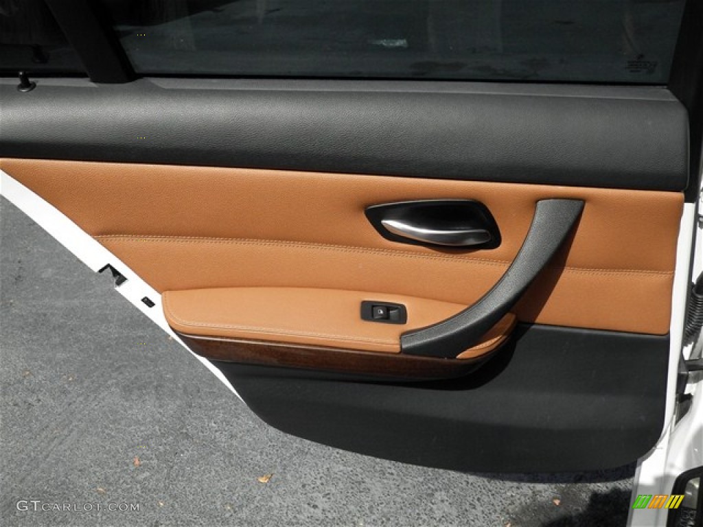 2009 BMW 3 Series 328i Sedan Saddle Brown Dakota Leather Door Panel Photo #68611088
