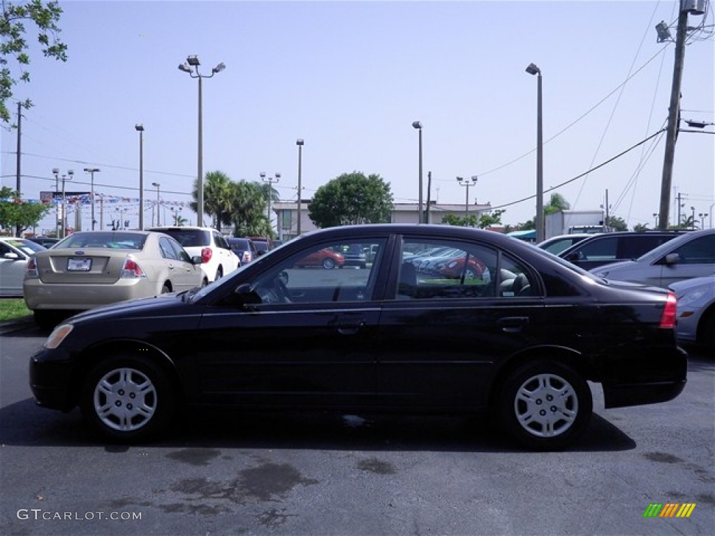 2002 Civic LX Sedan - Nighthawk Black Pearl / Gray photo #8