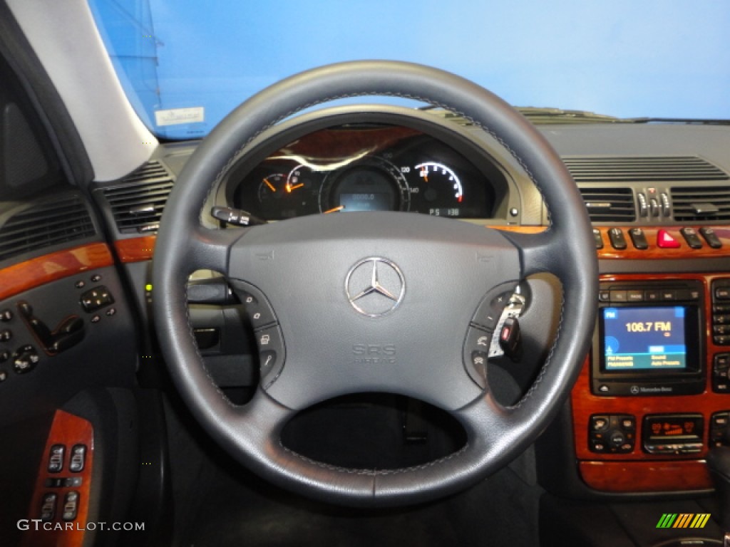 2000 Mercedes-Benz S 430 Sedan Charcoal Steering Wheel Photo #68612165