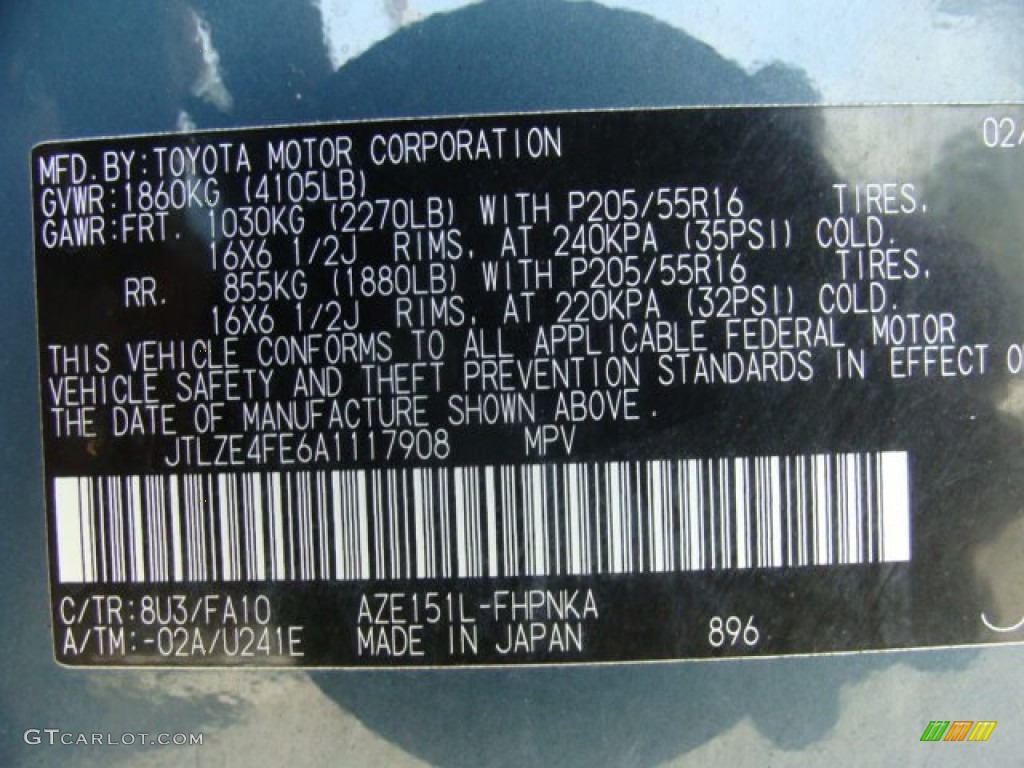 2010 xB Color Code 8U3 for Hypnotic Teal Mica Photo #68612171