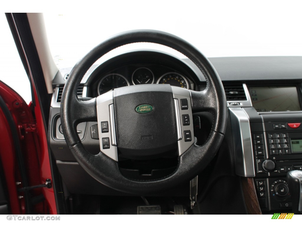 2009 Land Rover Range Rover Sport HSE Ebony/Ebony Steering Wheel Photo #68612813