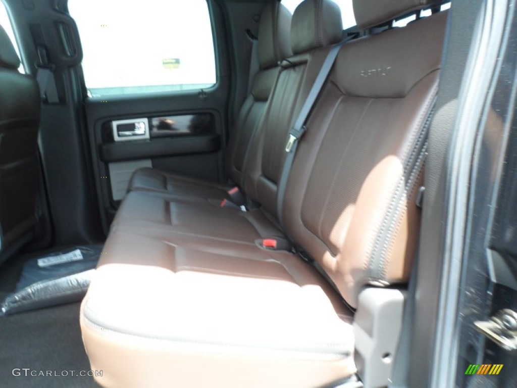 Platinum Sienna Brown/Black Leather Interior 2012 Ford F150 Platinum SuperCrew 4x4 Photo #68614094