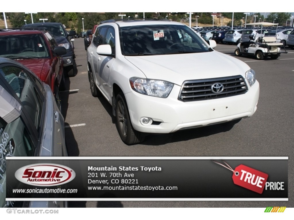 2009 Highlander Sport 4WD - Blizzard White Pearl / Black photo #1