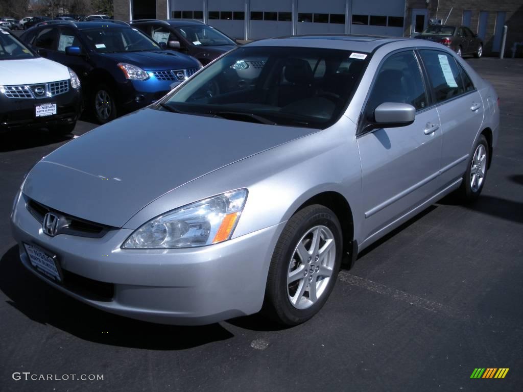2003 Accord EX V6 Sedan - Satin Silver Metallic / Black photo #1