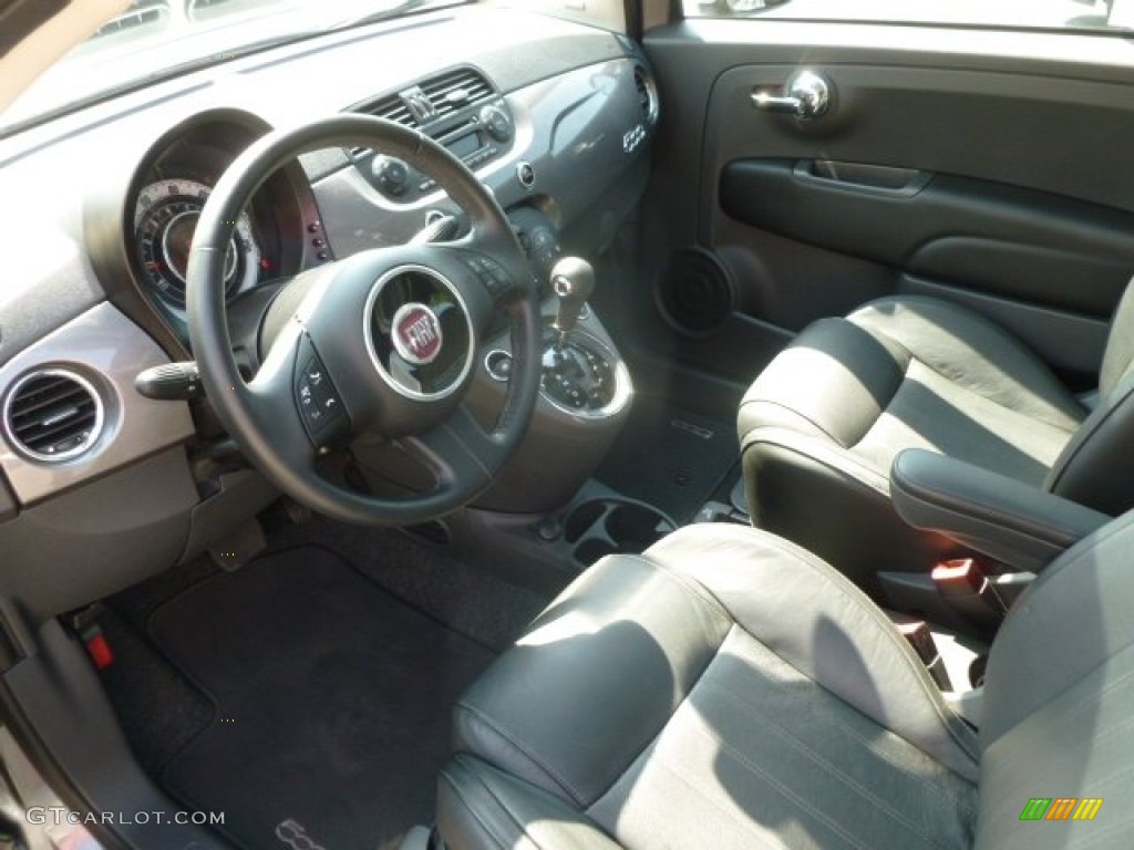 Pelle Nera/Nera (Black/Black) Interior 2012 Fiat 500 Lounge Photo #68616329